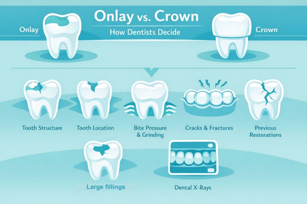 How Dentists Decide Between an Onlay and a Crown